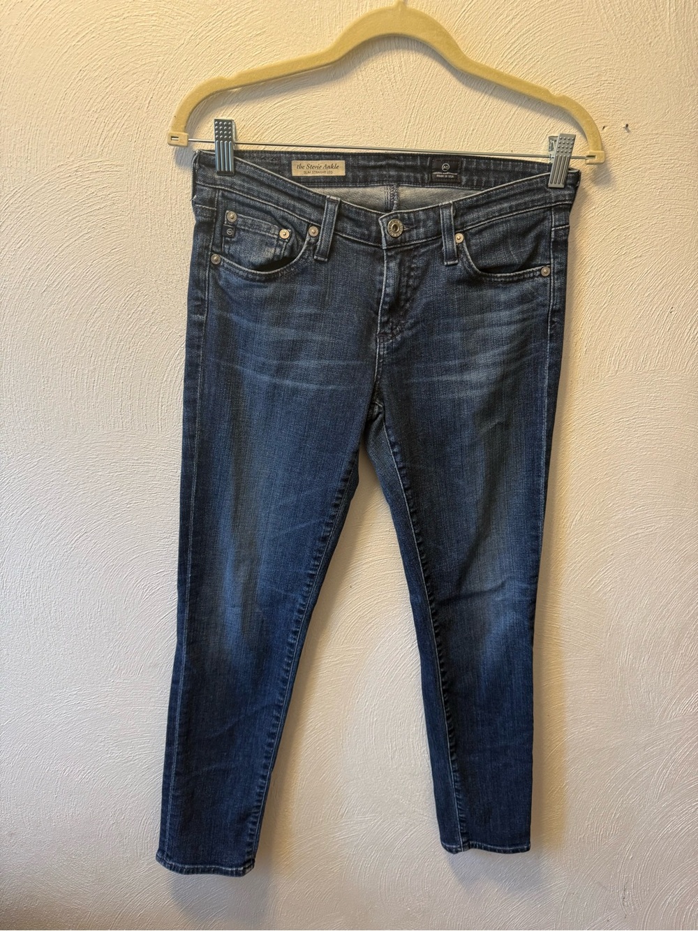 AG Adriano Goldschmied Stevie Ankle Straight Leg Jeans Dark Wash Low Rise 28R - Picture 2 of 6